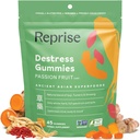 De-Stress Gummies american Ginseng, Turmeric, ja Goji - Assist with Stressi helpotus & mieliala Boost, All-Luonnollinen rentoutuminen, Low-Sogar, 45 Vegan Gummies, Passion Fruit (45 Gummies (paketti 1))