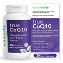 NatureCity True-CoQ10 Ubiquinol 100mg Kaneka QH CoQ10 Heart, Brain and Cellular Energy Supplement - (30 pehmeää geeliä) Aktiivinen CoQ10 Ubikinolina