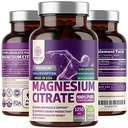 Puhtaat magnesiumsitraatin kapselit 1250mg, helposti imeytyneet ja puhdistetut Trace Mineral lihaksen ja ruoansulatuskanavan tuki, 120 kapselia
