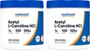 Nutricost Acetyl L-Carnitine (ALCAR) 100 GMS (2 pakkaus) - 100 Servings Each - 1000mg per Serving - Pure Acetyl L-Carnitine Powder - Non GMO, Gluteeniton