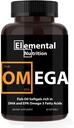 Omega-3 kalaöljyistä 60 Softgels Value Bottle of Eicosapentaene (EPA) & Dokoheksaeenihappo (DHA) in a Black Grip Jar