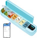 Daviky Smart Pill Organizer hälytys, Bluetooth Daily kerran päivässä pillerilaatikko 7 Päivä APP, Viikoittain matka pilleri tapauksessa, Kannettava pilleri muistutus lääkkeitä, täydentää ja vitamiineja(vihreä)