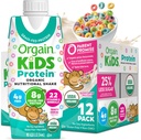 Orgain Organic Kids Nutritional Protein Shake, Fruity Cereals - Kids Snacks with 8g Dairy Protein, 22 Vitamiinia & Minerals, Hedelmät & Vihannekset, Gluteeniton, soijaton, ei-GMO, 8.25 Fl Oz (Pack of 12)