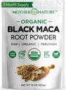 Orgaaninen, raaka Perulainen musta Maca Root Powder - Premium USDA Certified, Ihanteellinen miehille ja naisille, Tehostaa liikuntaa, parantaa lihasten hyödyntämistä, ei-GMO, Vegaani Superfood, 16 oz