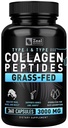 Zeal Naturals Collagen Peptides Collagen Pills (360 kapselia) Grass Fed Collagen Pepetide Powder - Hydrolysed Collagen Powder for JointTendon täydentääHair Skin and Nails -