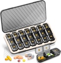 Viikottainen pilleri Organizer 3 Kerran päivässä, GloDeals suuri matka pillerilaatikko 7 päivää, Am Pm kolme päivää pilleri tapauksessa irrotettava lääkekontti, pilleri haltija vitamiini, täydentää, kalaöljy, musta