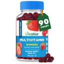 Elävät sokerittomat monivitamiiniset gummit, joissa on A-, C-, D-, E-, Niasiini-, B6-, Folaatti-, B12-, Biotiini-, Pantoteenihappo-, sinkki-, isotissi-aikuinen monivitamiinikumi- 90 Gummy