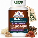 CANCER TIEDE Reishi Wellness Sienen lisäkapselit, USDA Certified Organic Sienet uute, extra vahvuus 1500 mg, korkea teho 40% Beta-Glukaanit, immuuni tuki, anti-aging, 120 kapselia