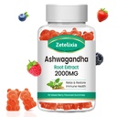 Ashwagandha Gummies, Extra Strength D3-vitamiini, orgaaninen Ashwa juuriuute lisäravinne rauhoittaa rentoutumista ja immuuni tukea, sekoitettu karhunmarja Vegaani sokerittomia purukumia 60 kreivi