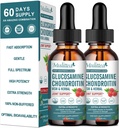 (2 pakkaus) Glukosamiini Chondroitin MSM Liquid Drops - Extra Strength Joint Support Supplement with Elderberry, Boswelia, bromelain, Hyaluronic Acid - Antioksidantti Immuuni tuki aikuisille, miehet & naiset