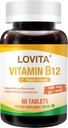Lovita-vitamiini B12 1000 mikrog (B12-vitamiinia syanokobalamiinina), ajoitettu julkaisu B12, kasvisystävällinen, tukee hermostoa, 60 kasvissyöjätablettia (2 kuukauden toimitus)