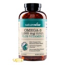 NatureWise Extra-Strength Omega 3 Fish Oil Supplement - 1000mg per Serving - 600 EPA & 400 DHA ja E-vitamiini - Tuki Heart & Brain Health - Sitruunamaku, GMO-vapaa - 360 Softgels[6-Kuukauden tarjonta]
