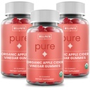 WellPath Pure Organic Apple Siideri Viinietikka Gummies from The Mother (3 Pack) - Valmistettu inkivääri Gut Health Vegaani, ei-GMO, 180 Ct
