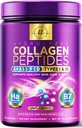 Collagen Peptides Powder 20G kanssa Hyaluronic Acid & Biotin, makuamaton Grass Fed Hydrolysed Powder tyyppi I & III - Tukee hiuksia, kynsiä, ihoa, luuta & Joint - Paras Collagen täydentää - 28 tarjoilut