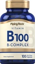 Piping Rock-vitamiini B-100 Complex 100 kapselia B12-, B1-, B2-, B6- ja gluteeniton lisäaine