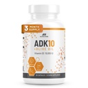 ADK 10-vitamiinilisä + Olive Oil for Better Imeytyminen - vitamiineja A + D3 (10 000 iu) + K2 (MK7+MK4) - 90 kapselia - kasvissyöjä - ei-GMO