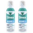 Vicks Sinex SALINE Nenänsuihke, Drug Free Ultra Fine Mist, Tyhjennä Everyday Sinus Congestion Nopea, Poista lima kylmästä tai allergia, Päivittäinen käyttö 5,0 fl oz x 2