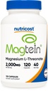 Nutricost Magnesium L-treonate As Magtein 2000mg, 120 kapselia - ei-GMO, Gluteeniton, Kasvissyöjä Friendly