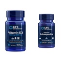 Life Extension D3-vitamiini 5000 IU, Ashwagandha - Stressi Relief, Focus, muisti, mielialatuki - ei-GMO-lisä Bundle
