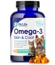 Omega 3 Fish Oil for Small Dogs & Cats - Lemmikkikalaöljy täydentää DHA & EPA rasvahapot terveelle iholle ja takki - Parantaa kuivuuden ja lievittää kuiva, kutiava iho - 500 mg - 120 kapselia