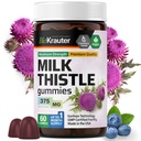 BIO KRAUTER Milk Thistle Liver Detox Gummies - 1500 mg Vahvuus - 60 Chews - Silomarin Milk Thole Supplement - Vegan Liivate-vapaa Formula