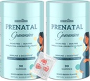 Prenatal Gummies Sugar Free 180 Count - Organics Prenatal Vitamiinit naisille Folaatti, DHA & Probiootit - Iron Free Prenatal Vitamiini Gummies for Immuuni & Dgestive - 2 pullot