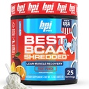 BPI Sports Best BCAA Shreded - Kofeiiniton lämpögeeninen Recovery Drink, Lean Muscle Building BCAA Powder naisille ja miehille, Preworkout BCAAs Aminohapot Drink-Fruit Punch - 25 tarjoilut