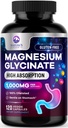 Magnesium Glycinate 500 mg kapselit - Pure & kelated for Max Imeytyminen - tukee lihasten, hermojen ja sydämen terveyttä, uni tuki - paras magnesium pillerit täydentää koko kehon tuki - 120 kapselia