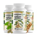 GreeNatr Ginko Biloba & Panax Ginseng Supplement - Red Ginseng Brain Supplement for Memory and Focus - Ginkgo Biloba Supplements for Good Vision, Immuunijärjestelmä ja parannettu veren virtaus - 3 pullot