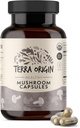 TERRA ALKUPERÄISKAPPALET Terveet Sienet Complex täydentää 90 kapselit Reishi, Lions Mane, Changa, Cordyceps, Maitake 