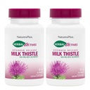 NaturesPlus Herbal Actives Milk Thistle, Advanced Release - 30 tablettia, pakkaus 2 - Kasvisruokaa, Gluteeniton - 60 Tarjoilu yhteensä