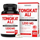 Tongkat Ali For Men (Longjack) Eurycoma Longifolia Extract 1200mg Per Serving, 120 kapselia - Longjack Tongkat Ali for Men's Health & Vitality Support - Kolmas osapuoli testattu, USA Made & non-GMO