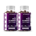 Vitamitic Iron 65 mg Gummies Supplement for Women & Men - 60 Vegan Gummies - Suuri maistaminen Iron Gummy Vitamiinit C-vitamiini (2)