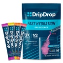DripDrop Hydration Packets - Bold Variety Pack - Single Serve Electrolytes Powder Drink Mix - Watermelon, Berry, sitruuna, appelsiini - ei-GMO, Gluteenittomat, Vegan - 16 Sticks