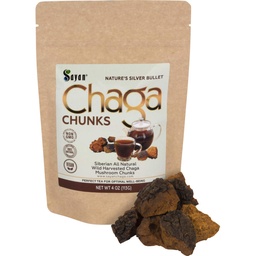 Sayan Siperian Pure Raw Chaga Mushroom Chunks Black Top Crust 4 Oz / 113 g 