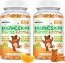 Magnesium Gummies lapsille - Magnesium Glycinate Gummies täydentää L-Theanine, B6-vitamiini, D3 aikuisille ja lapsille, rauhoita magnesium uni, rentoutua, aivot, luut, sokeriton Orange 120ct