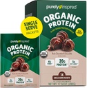Puhtaasti inspiroitu orgaaninen proteiinijauhe, 14 kerta-annospakkausta, Rich Decadent Chocolate - 20 g kasviperäistä proteiinijauhetta smoothieille ja Shakesille - maitotuotteeton, ei GMO:eja - miehille ja naisille