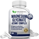 Premium Magnesium Glycinate 425mg - 180 Vegaanikapselia - auttaa stressin lievittämisessä, unessa, lihaskrampeissa ja terveessä sydämessä