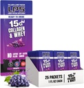 Nutritional Designs LPS Liquid Collagen & Whey Protein Supplement - ei-GMO Drink, Sokeriton - edistää terve iho & hiusten miesten & naisten, viinirypäle, yksi tarjoilu (25 Packets)
