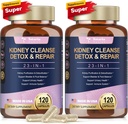 Totaria (2 P) Munuaiset ja maksa Puhdistus Detox & korjauskapselit, Chanca Piedra & Cranberry Pillerit maksan ja munuaisten tuki täydentää Extra Strength Kivien liuotin, virtsateiden terveys naisille