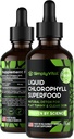 YksinkertaisestiVital klorofylli Liquid Drops for Clear Skin & Energy Boost - Immunosupport Supplement - Made in USA - Liquid klorofylli Gut Health - Sisäinen deodorantti - Antioksidantti- 2 FL OZ