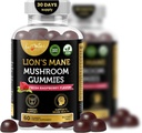 Amatööri Life Mushroom Gummies for Aikuinen 10 Sieni Complex Lions Mane Reishi Chaga & Cordyceps Sieni Aivot, Immuuni ja energia Tuki vadelma maku