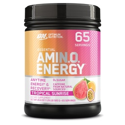 Optimum Nutrition Amino Energy Powder, Tropical Sunrise, 1 LB | Anytime Energy Powder with BCAAs, Amino Acids, Caffeine from Green Tea & Coffee Beans, Keto Friendly, Muscle Recovery Support