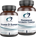 Designs for Designs for Health Magnesium Glycinate Complex (60 kapselia) & D-vitamiini Supreme (30 softgelia) - suuri imeytyvä magnesium, jossa on 5000 IU D3-vitamiinia ja K2-vitamiinia / K1 - luu, immuuni ja mieliala