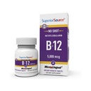 Superior Source No Shot Methylcobalamin B-12 5000 mikrog - B-12-vitamiinia tukemaan energiantuotantoa, aivojen terveyttä ja yleistä hyvinvointia - Sublingual Tabletit nopeaan imeytymiseen - 60 liukenevaa tablettia