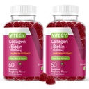 Vitey Collagen Gummies Biotin Gummies hiukset ihon ja kynsien vitamiinit - Biotiini ja Collagen täydentää naisten ja miesten - Vegaani, Gluteeniton 120 Count