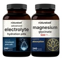 NatureBell Magnesium Glycinate Kapselit 500 mg & Advanced Electrolyte Hydration Pillerit Bundle Pack ...