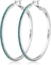 925 Sterling Silver korvakorut Suuret tekojalokivi Hoop korvakorut Iso Cubic Zirconia Hoop korvakorut Ohut tekojalokivet Round Hoop korvakorut naisille 20/30/40/50/60/70mm Kipinä renkaat kiteitä naisille