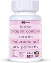 Collagen 1000 mg Rhodiola Rosea 2500 mg Biotiini 10 000 mcg, hyaluronihappo, DHT-salpaaja, C-vitamiini ja E-vitamiini, foolihappo, Aloe Vera, Quercetin, vihreä tee, Keratin, MSM - 90