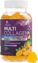 Collagen Peptides Gummies 2500 mikrog Biotin - Hydrolysed proteiini tyyppi I & III Multi Collagen täydentää C-vitamiinia & Sinkki - Tuki hiukset, iho, kynnet, maukas Orange Flavor - 120 Gummies